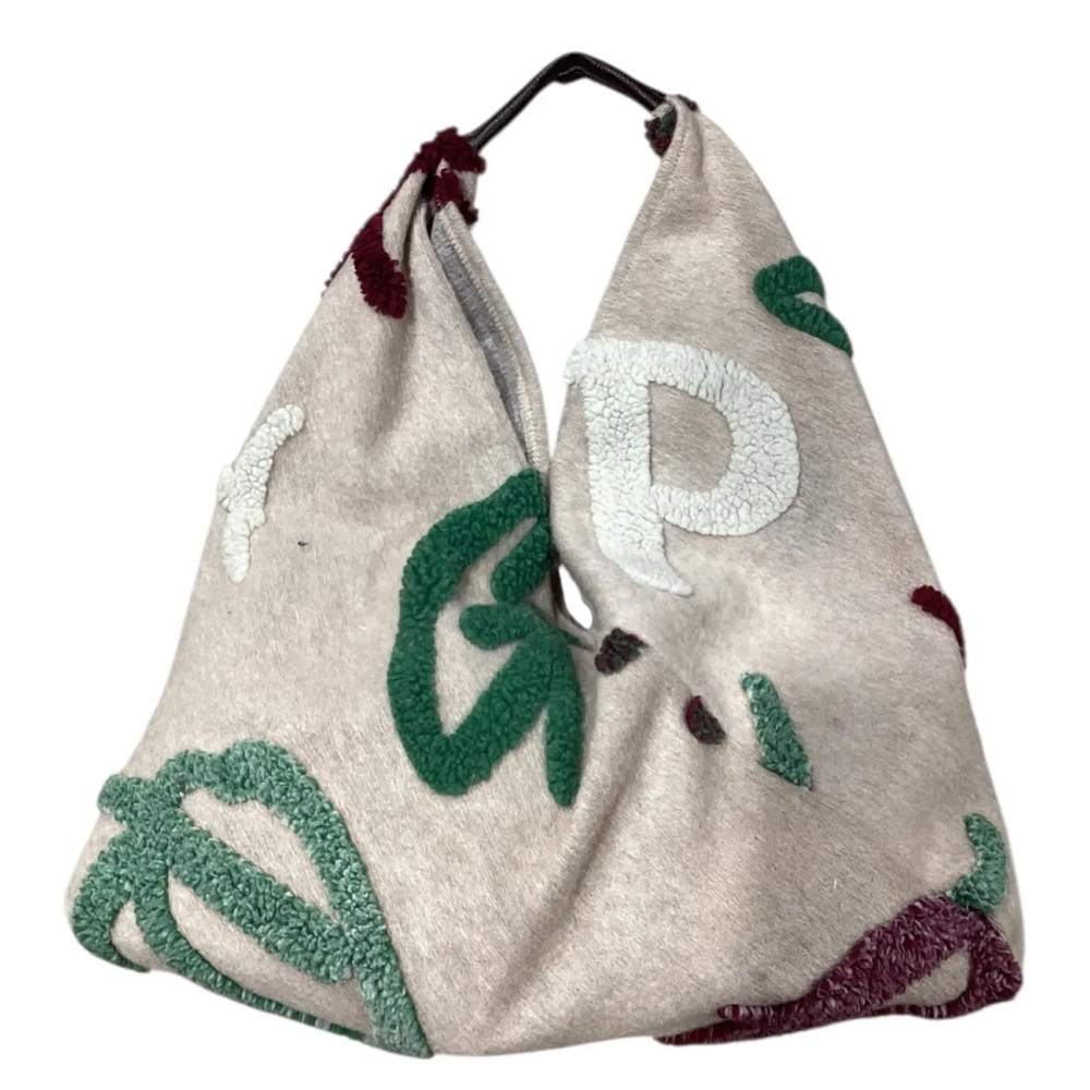 MADE IN ITALY Stylish Cream and Green Women's Bag
